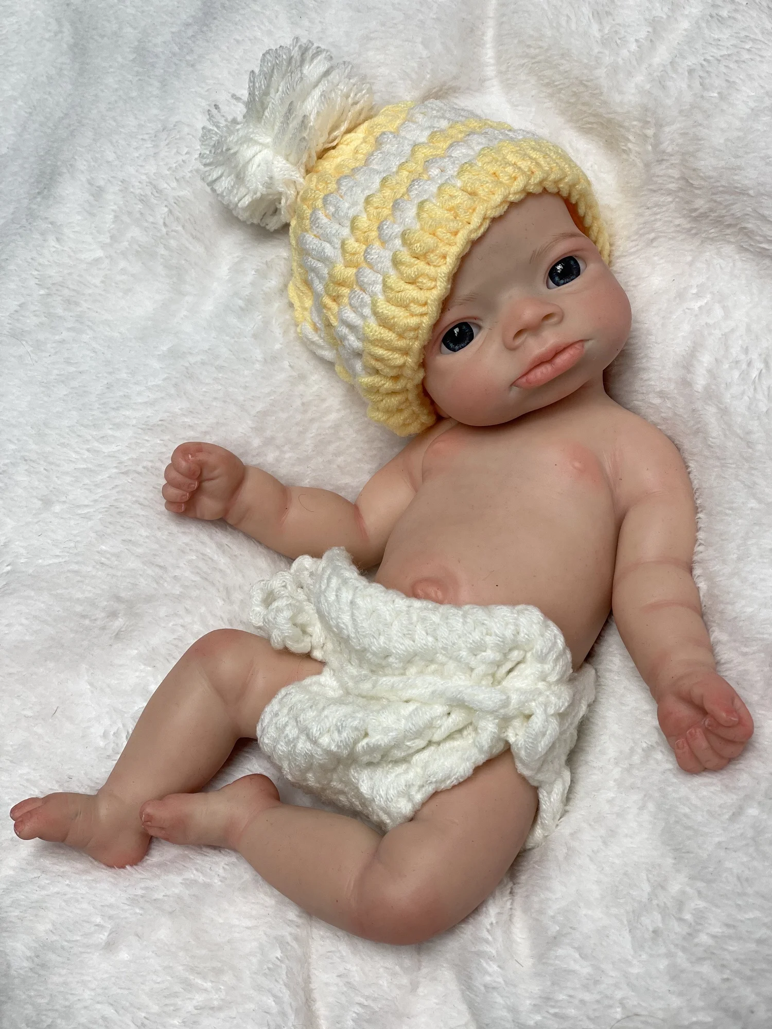 

3 Styles/26cm Lanny Solid Silicone Bebe Reborn Girls 3D Painted Skin Handmade Lifelike Real Corpo De Silicone Doll