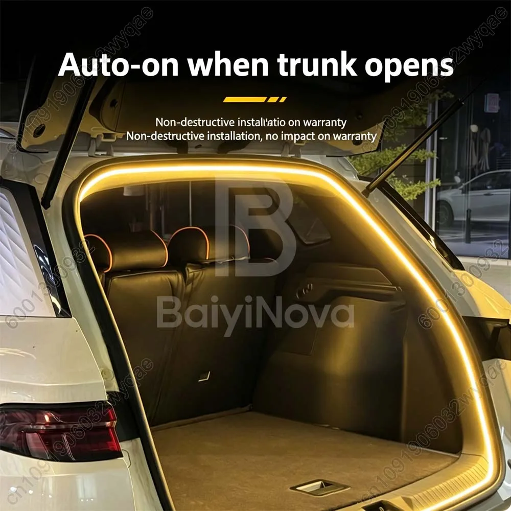 Car Trunk Light Bar For Polestar 4 Hidden Luggage Light Belt Car Interior Atmosphere Light Rear Trunk LED Lamp Auto Accessories view 3