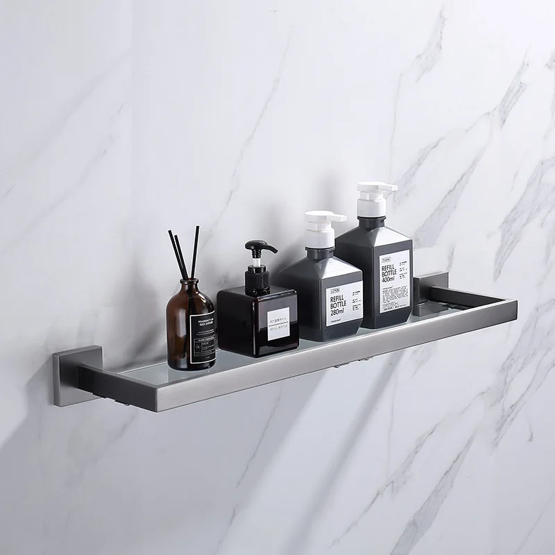 Bathroom Hardware Pendant Set Stainless Steel Towel Rack Toilet Paper Holder Towel Ring Hook Bathroom Accessory Gray