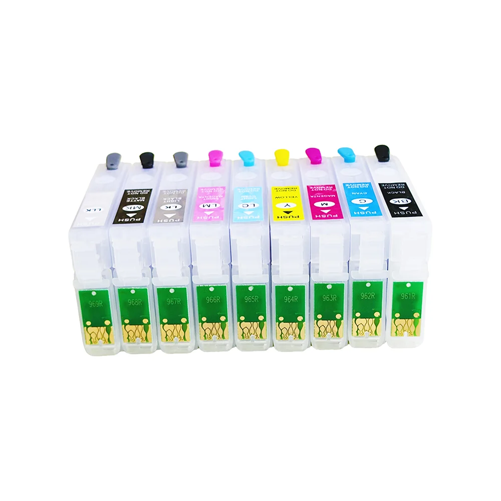 T0961- T0969 Refillable Ink Cartridge WIth Auto Reset Chip For Epson Stylus Photo R2880 Printer