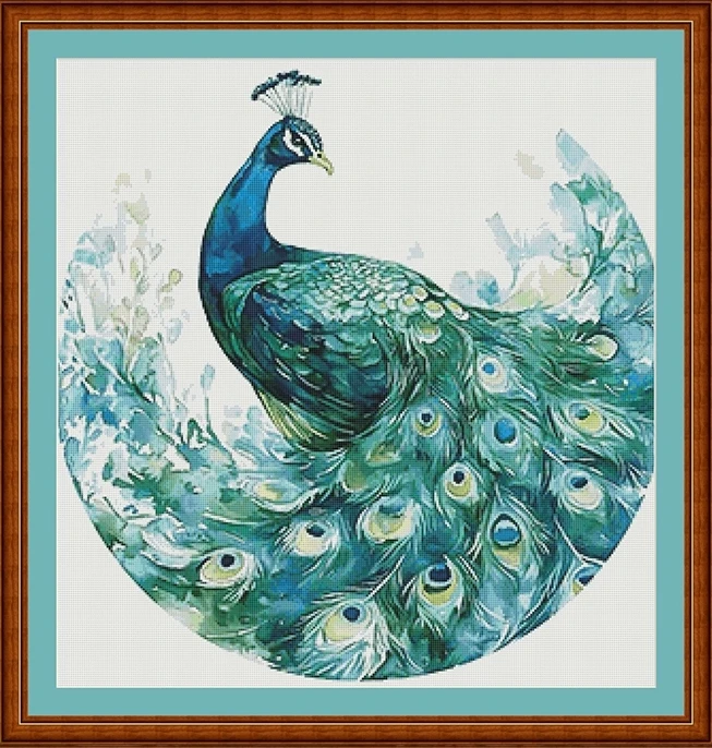

Peacock Rabbit 11CT 14CT 16CT Printed On Canvas Cross Stitch DIY Set Chinese Pattern Kit Home Needlework Embroidery