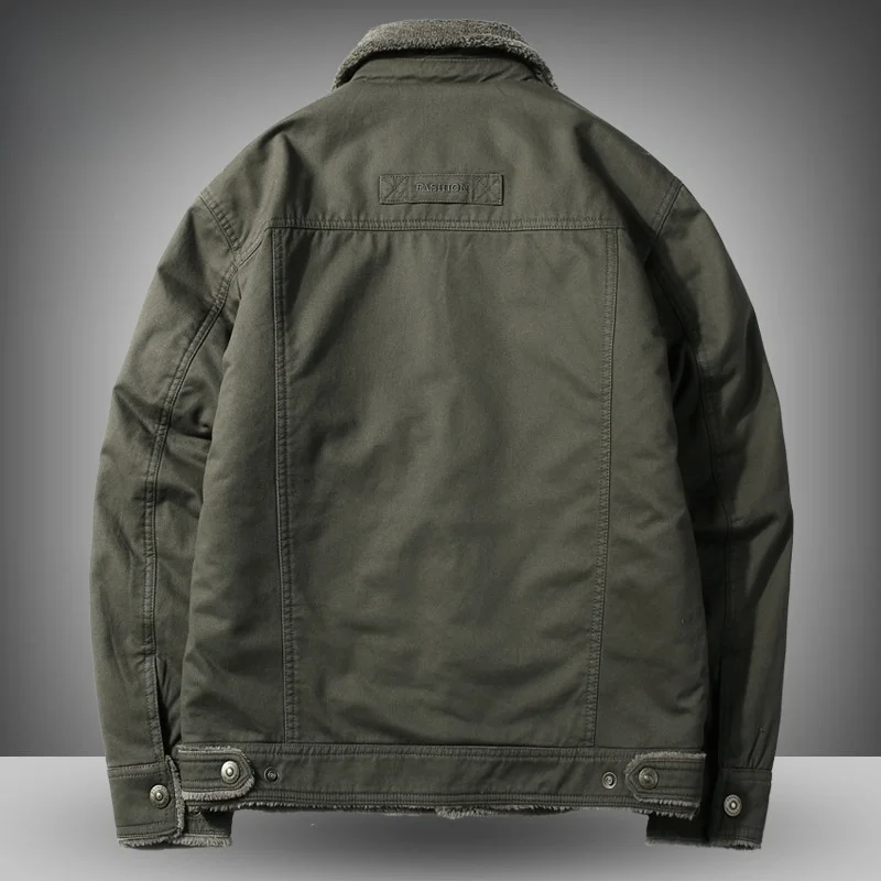 معطف بيير كاردين للرجال مبطن بالفعل من القطن جيت للخريف والشتاء الدافئ ملابس العمل بياقة واقفة مبطنة بالقطن #2