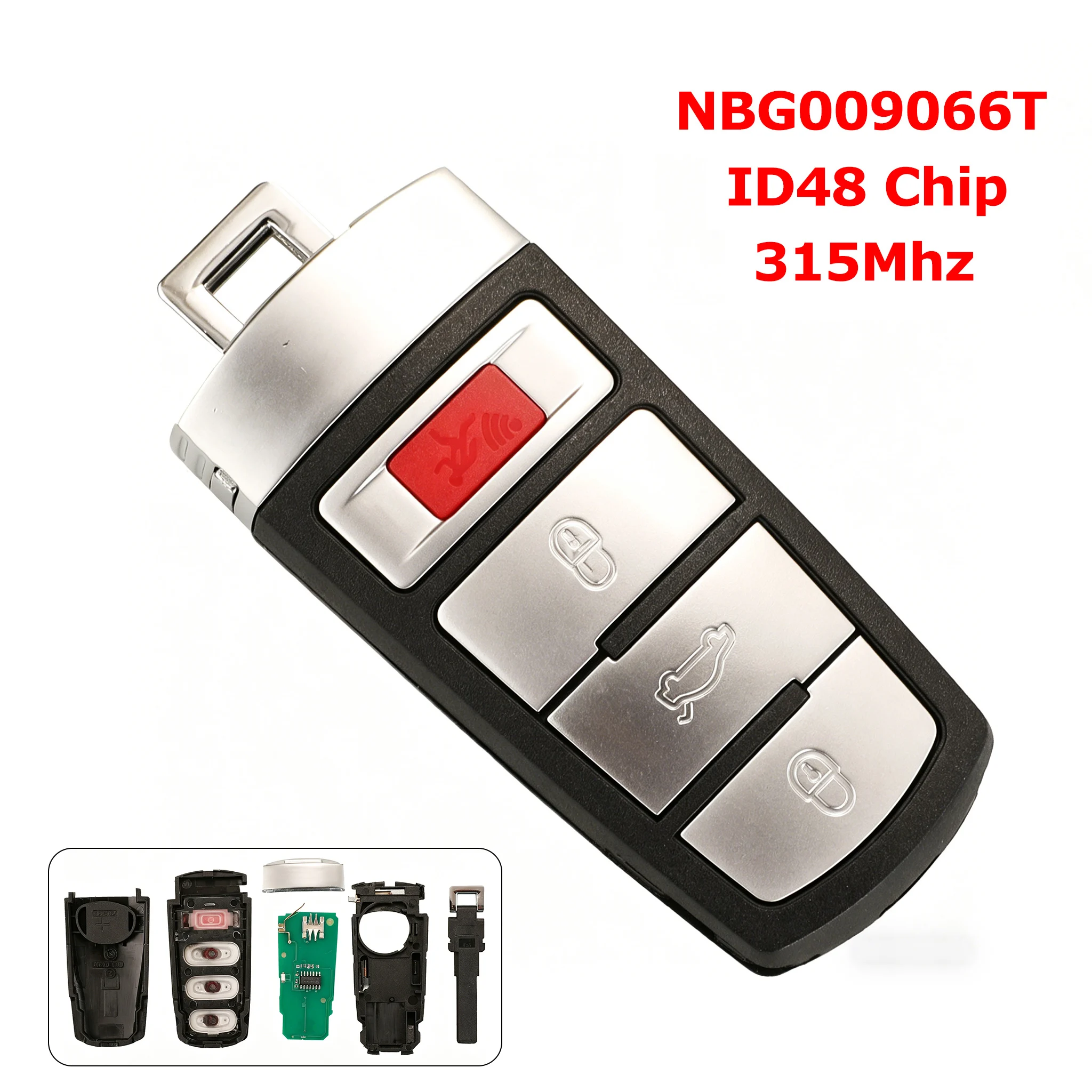 

NBG009066T With ID48 Chip 315Mhz Car Smart Remote Key 4 Buttons For Volkswagen VW Passat 2006-2013 CC 2009-2015 Accessories