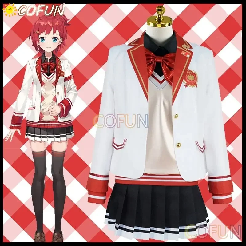 COFUN Game Vtuber Asahina Akane Cosplay Costume School Uniform Party Role Play Outfit Women Daily Clothing Suit Dress