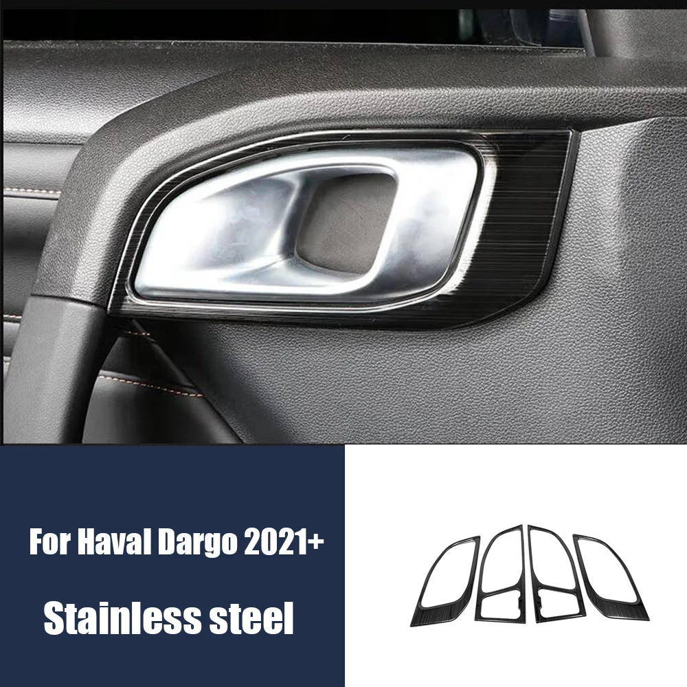 

For Haval Dargo 2021 2022 Stainless steel LHD Cover Trim Car inner door Bowl protector frame Panel decoration Auto Accessories