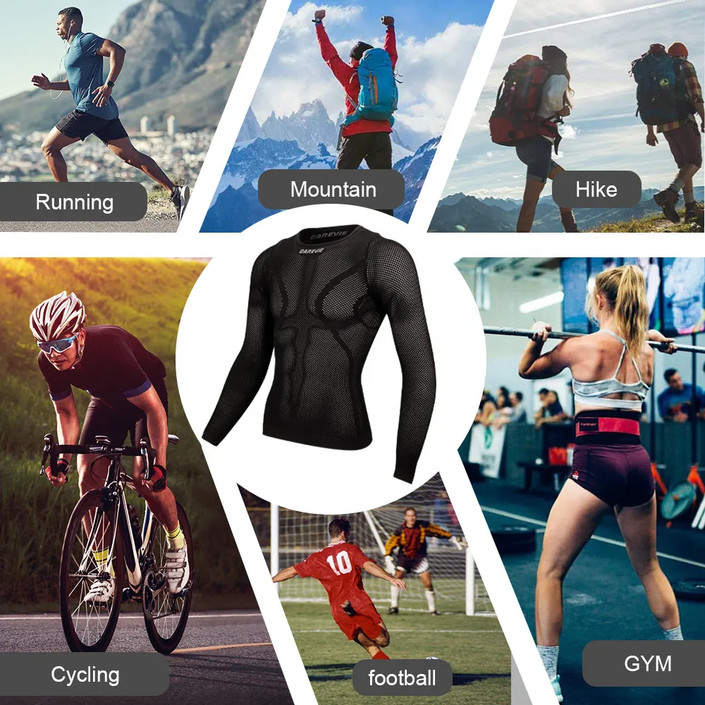 DAREVIE Cycling Base Laye Kleine Größe Nahtlose Kompression Vollärmelige Unterwäsche Atmungsaktive MTB Rennrad Vollärmelige Weste – Detail 4