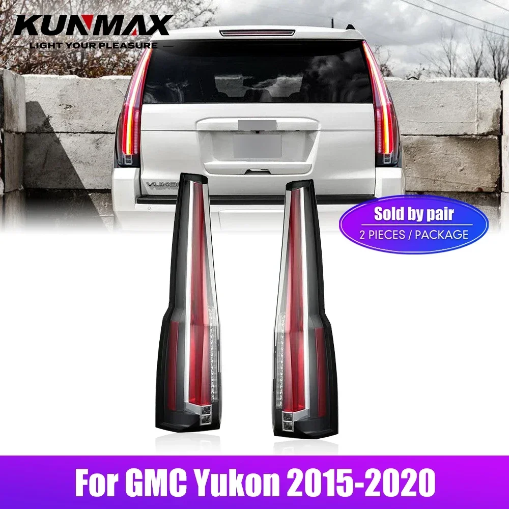 

Pair Of LED Tail Lights For GMC Yukon 2015-2020 DRL Reverse Brake Turning Signal Car Rear Tail Light Assembly Plug And Play 2PCs