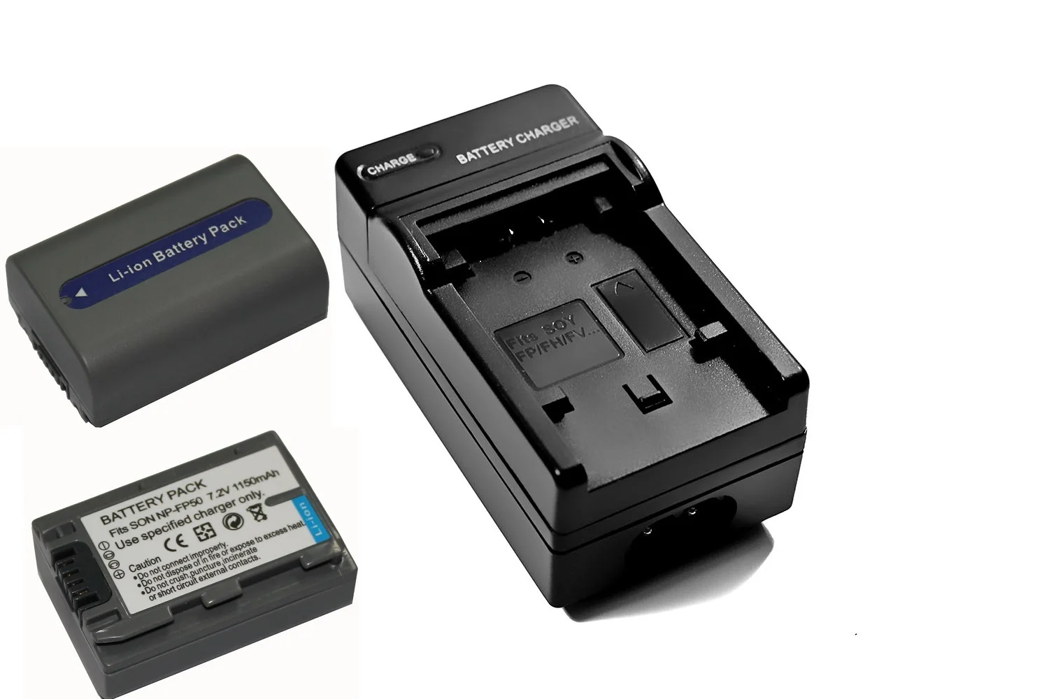 Batería de repuesto y cargador para Sony NP-FP50, DCR-30,DCR-DVD105,DCR-DVD202E,DCR-DVD203E,DCR-DVD205E,DCR-DVD304E,DCR-DVD305