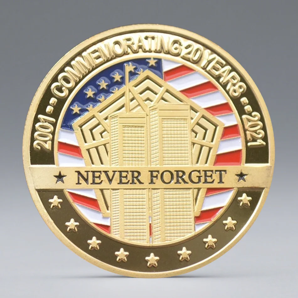9/11 Attack U.S. September 11Th Gold Plated Souvenir Coin Never Forget Miss Lib…