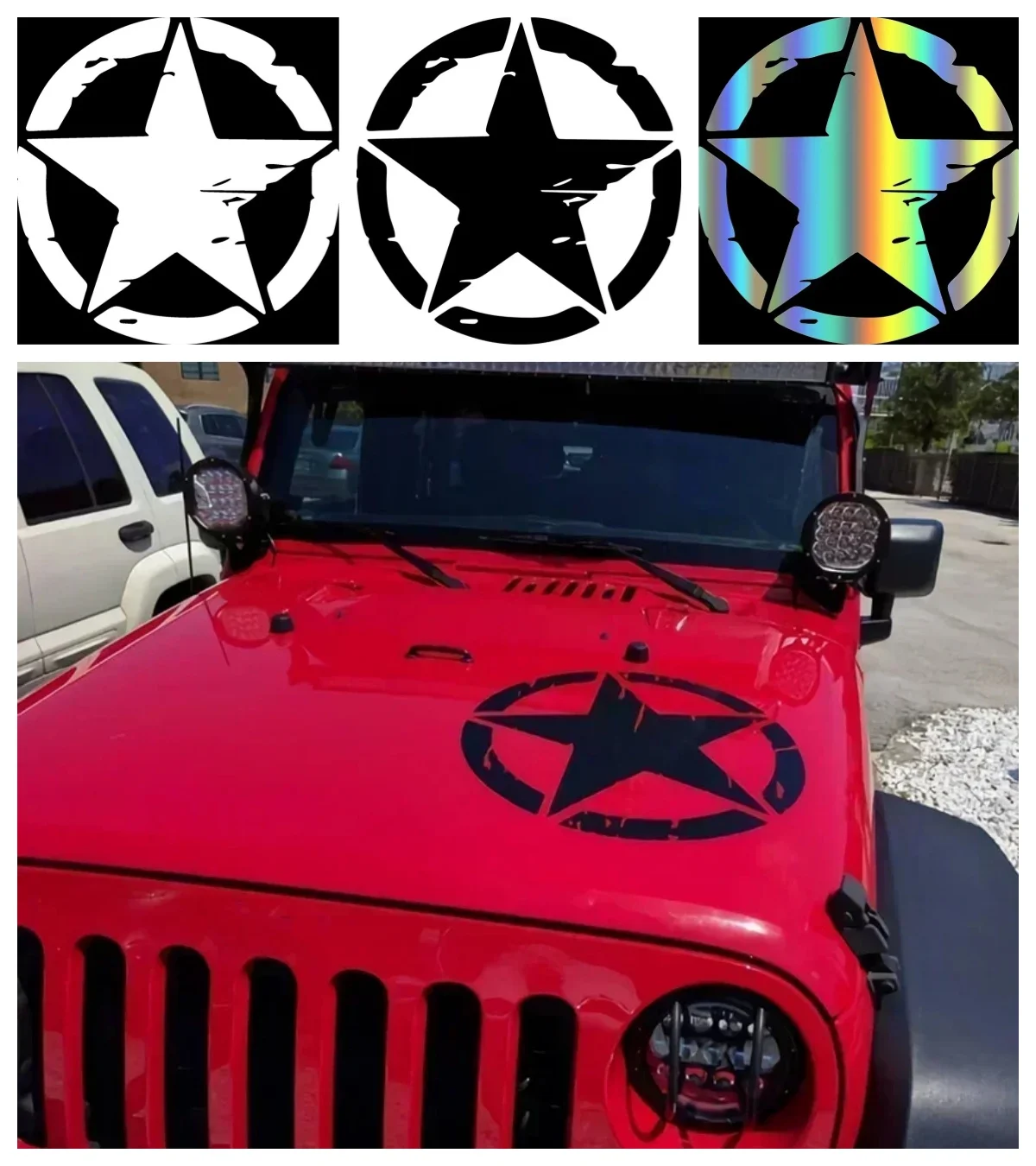 

Creative Distressed Star Car Stickers for Laptop Bumper Motorcycle Windows Exquisite Waterproof Vinyl Decals Decoration