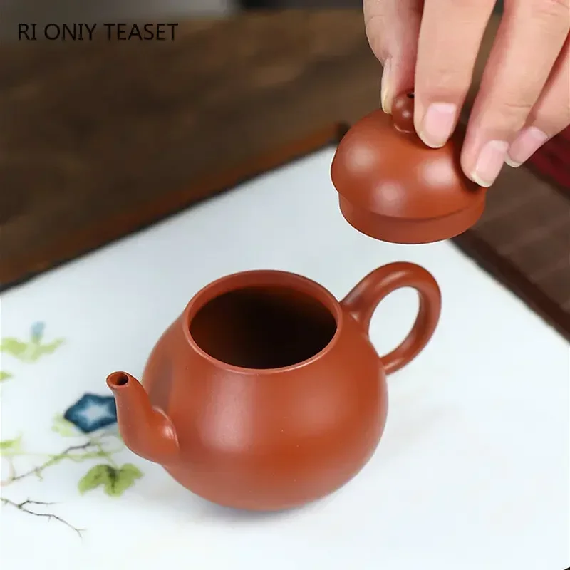 85ml Yixing Purple Clay Teapots Famous Artists Handmade Pear-shaped Small Capacity Tea Pot Kettle Chinese Zisha Tea Set Teaware