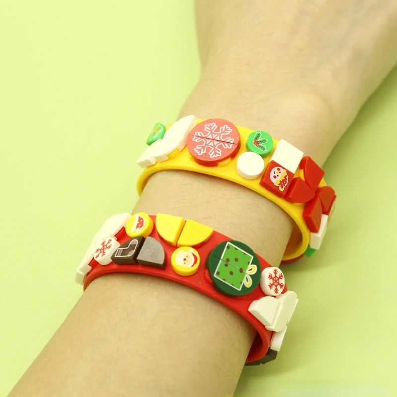 Christmas Gift DIY Christmas Fun Colorful Bracelet Small Particle Assembly Building Blocks Children Christmas Toy Gifts