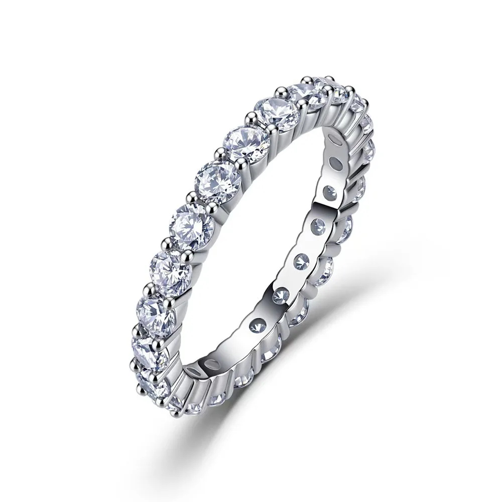 Apexelle Brand Luxury Jewelry 925 Sterling Silver Rings Moissanite Band Ring For Women GRA Certificated Fine Jewelry