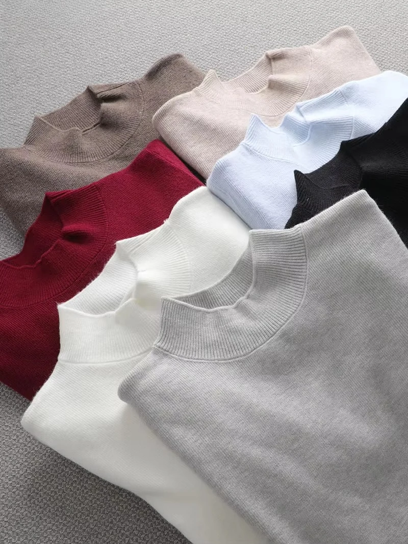 2026 Basic Turtleneck Slim Sweater Pullover Women Autumn Winter Casual Long Sleeve Sweater for Women Female Chic Jumpers Top