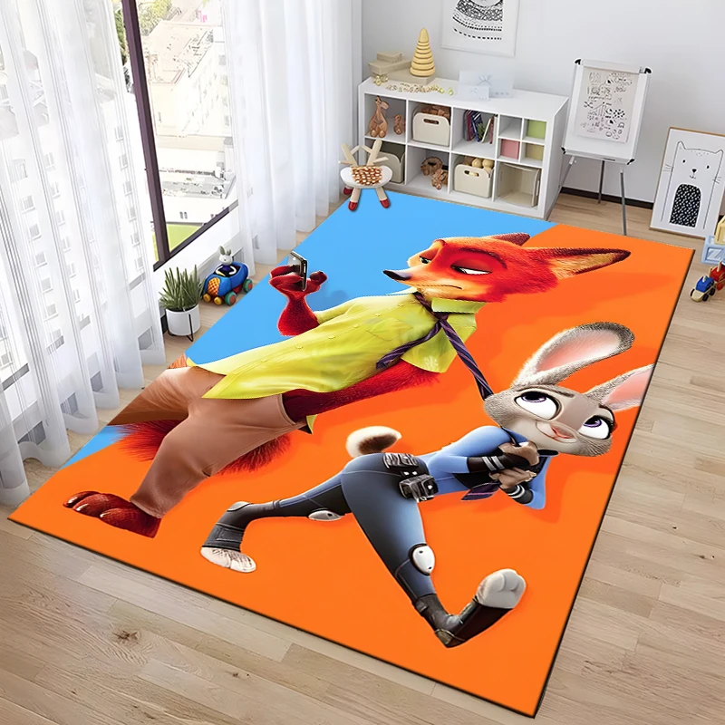 Disney Zootropolis Nick Wilde Area Rug,Carpet for Home Living Room Bedroom Sofa Doormat Kitchen Decor,Non-slip Floor Mat