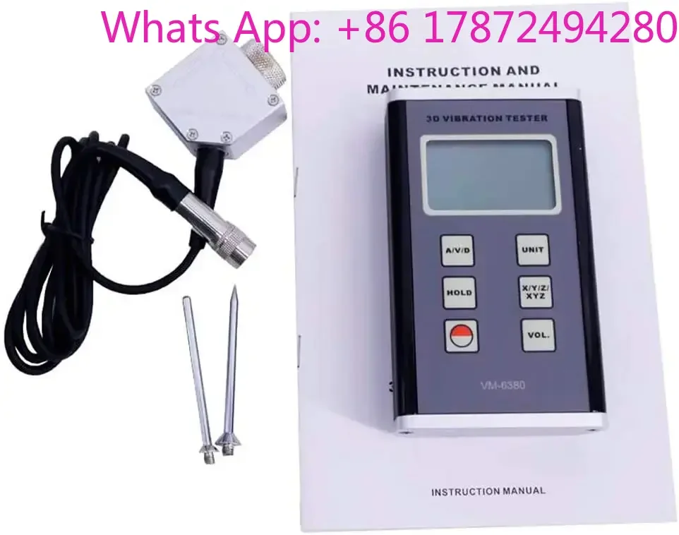 Hot Selling VM-6380 3 Axis Piezoelectric Accelerometer Vibration Meter VM6380 3D Velocity Tester Vibrometer Gauge 10Hz~10kHz