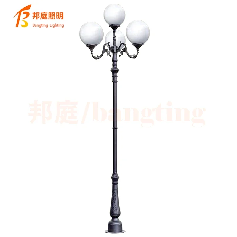 European Pillar Lights Square Landscape lighting Nordic Column Post Lamp Sculpture Statue Top Post Lantern