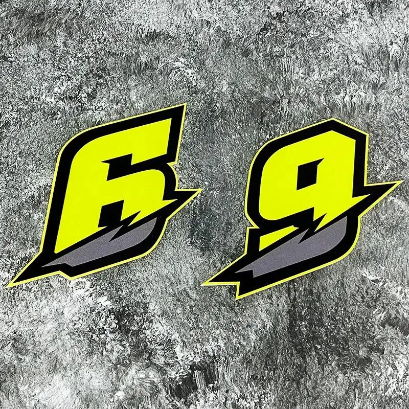 Adesivos de Números Verdes para Motocicleta para Tanque de Combustível e Carenagem, Impermeáveis, DIY, Decalques de Vinil para Capacete de Moto, Prote