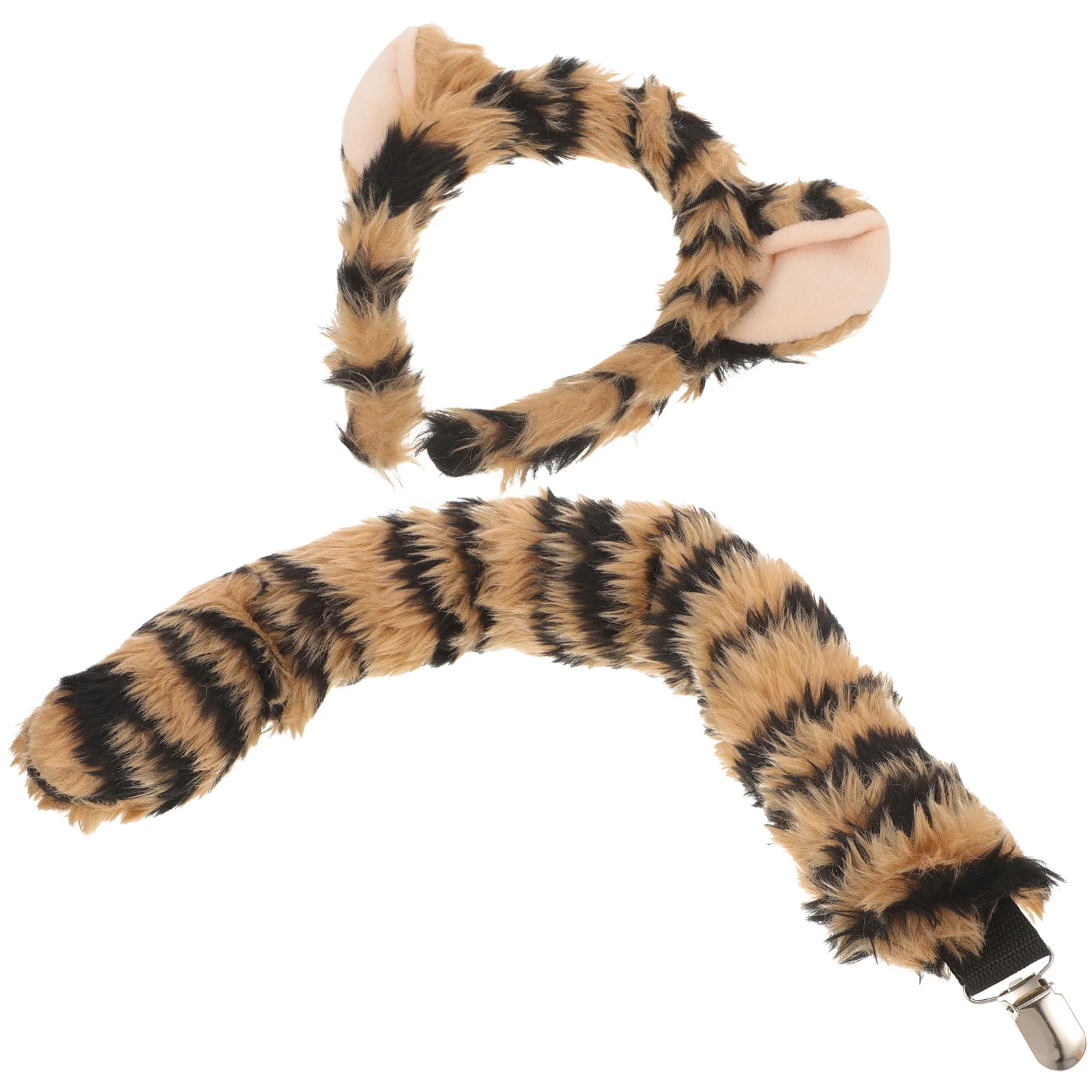 

1Set Furry Animal Ears Headband and Tail Set Soft Skin-Friendly Costume Props for Cosplay Party Halloween Performance Role Play