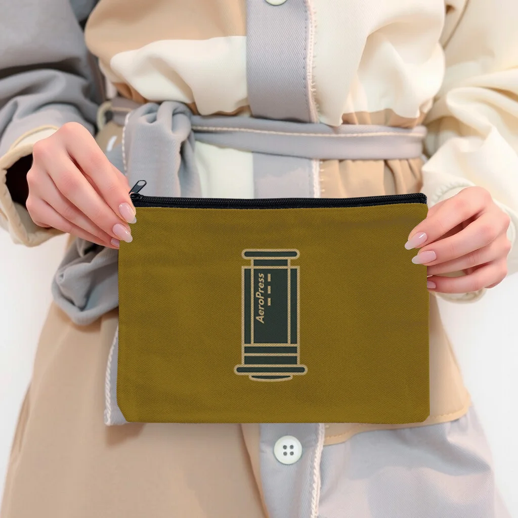 1 Piece Vintage Coffee Barista Makeup Bag - Multifunctional Zipper Pouch for Women, Perfect Travel Zipper Storage Bag