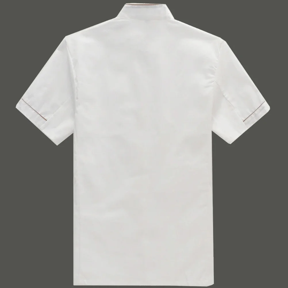 Chef-kokjas met korte mouwen, wit xxxl, ademend, slijtvast, oliebestendig, wasbaar uniform voor restaurant, hotel, keukenpersoneel