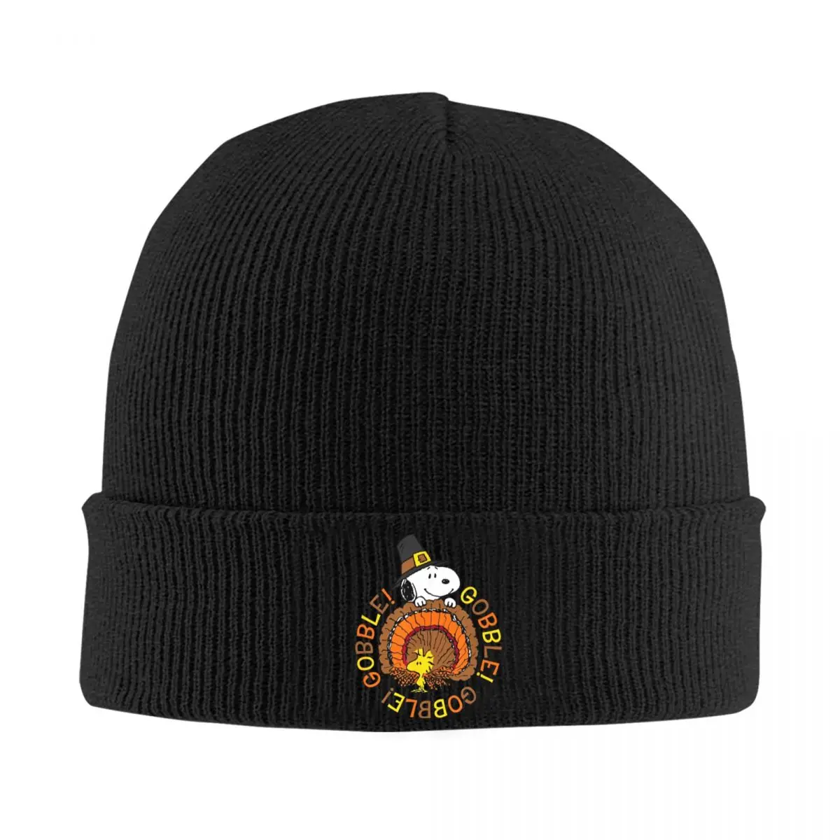 Peanuts Snoopy And Woodstock Thanksgiving Gobble Beanie Hats Knit Hat Thermal Elastic Men Women Caps Autumn Bonnet Hats Gift