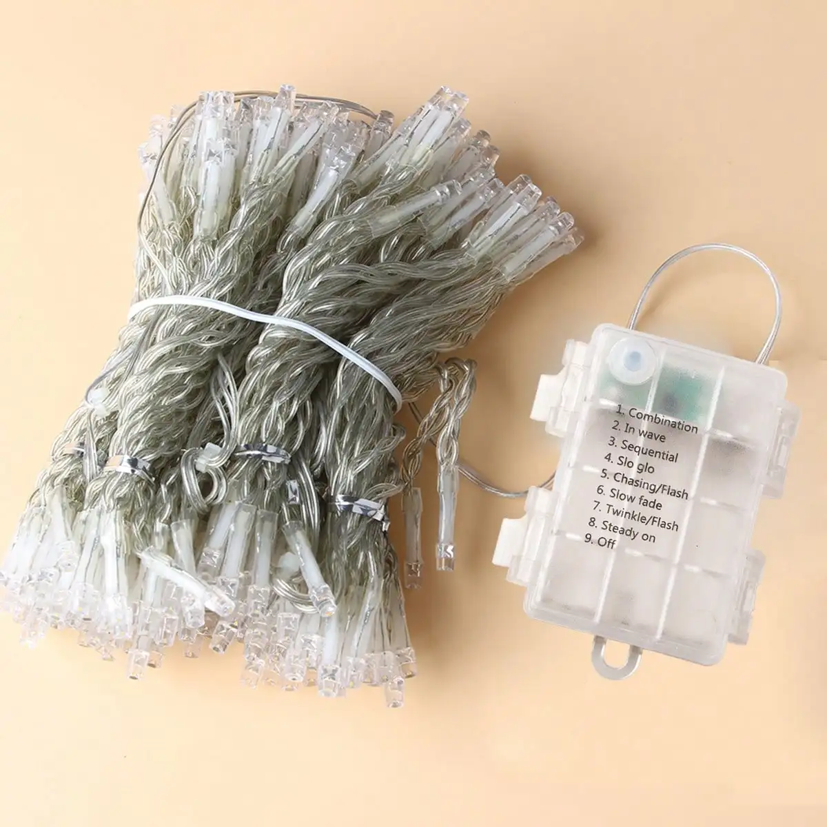 سلسلة أضواء ستارة LED تعمل بالبطارية لعيد الميلاد والعام الجديد وحفلات الزفاف والحديقة المنزلية