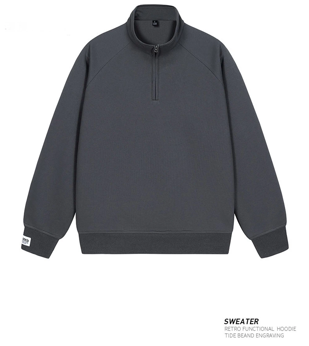 Spring Autumn Men's Half Zipper Sweatshirt Fashion Men Anorak Windbreaker Pullovers Men Loose Fit Streetwear Sweatshirt