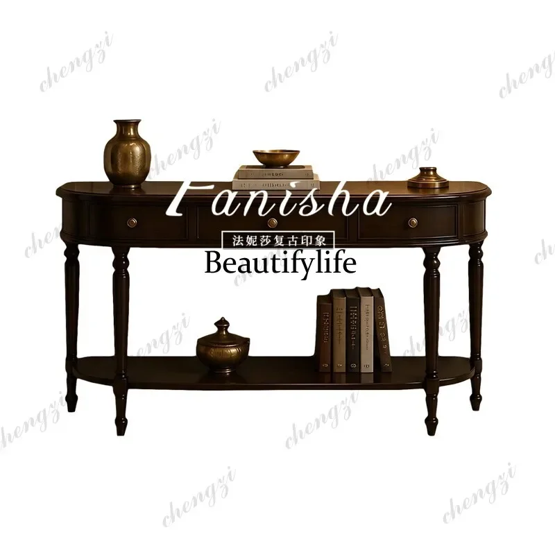 F181  French retro entrance table, bar case, entrance table, extremely narrow, facing the door against the wall, bar table,