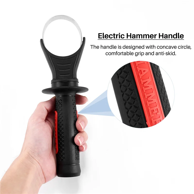 Hammer Drill Handle Plastic Side Front Auxiliary Handle for 26 Tools Drill Replacement Plastic Side Handle