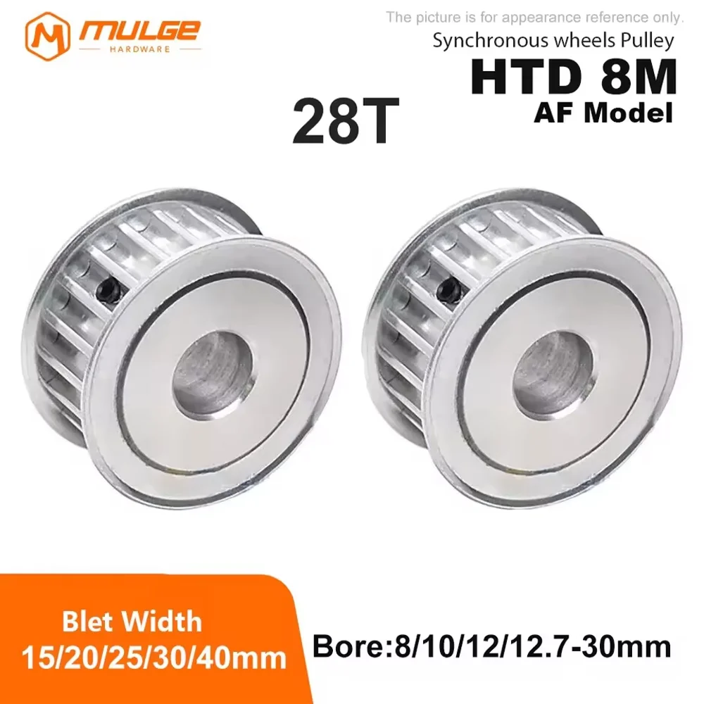 HTD 8M 28 Teeth Synchronous Timing Pulley Bore 8mm to 30mm for Width 10/15/20/25/30/40mm Belt 8M-28T Timing Pulley