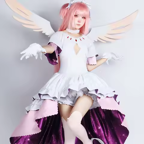 Anime Puella Magi Madoka Magica Kaname Madoka Cosplay Costume Women Ultimate Madoka Cosplay Halloween Party Goddess Dress Wig