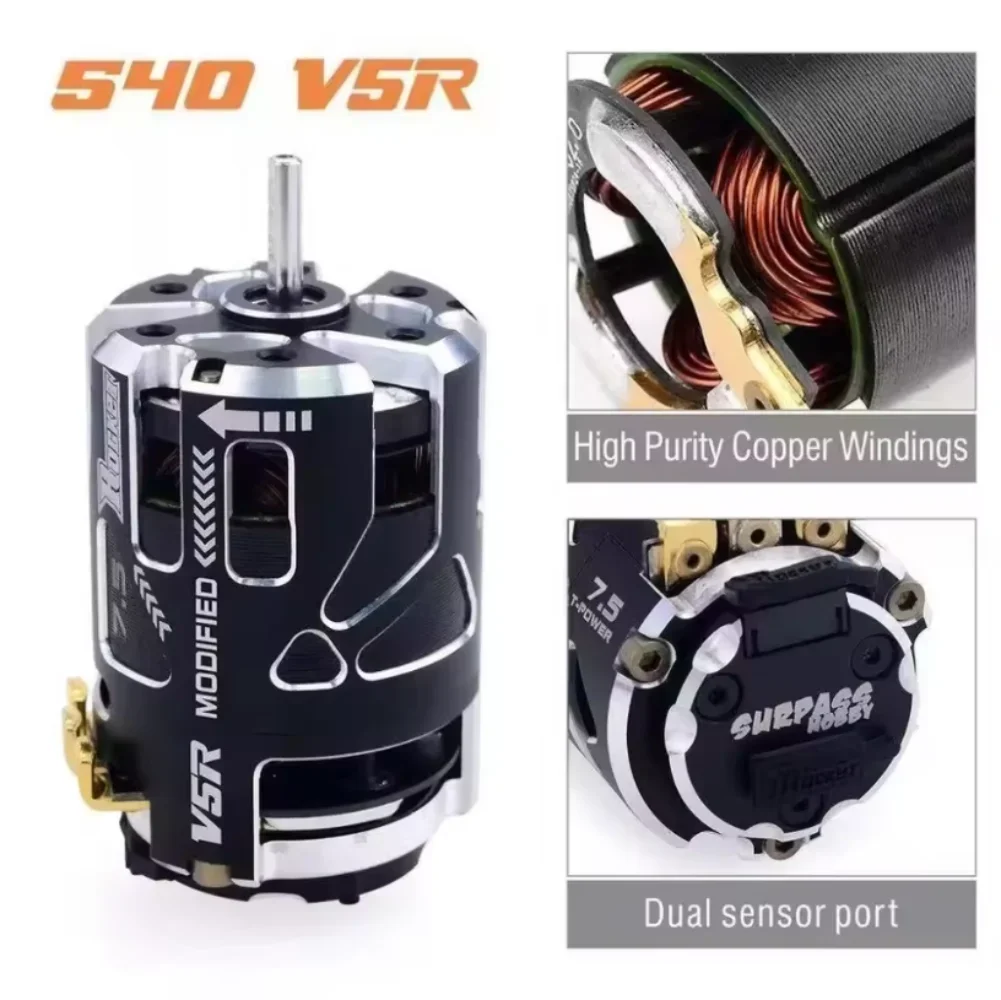 

Surpasshobby Rocket 540 V5R Sensored Brushless Drift Racing Motor for 1/10-1/14 RC Car Competition Spec Truck