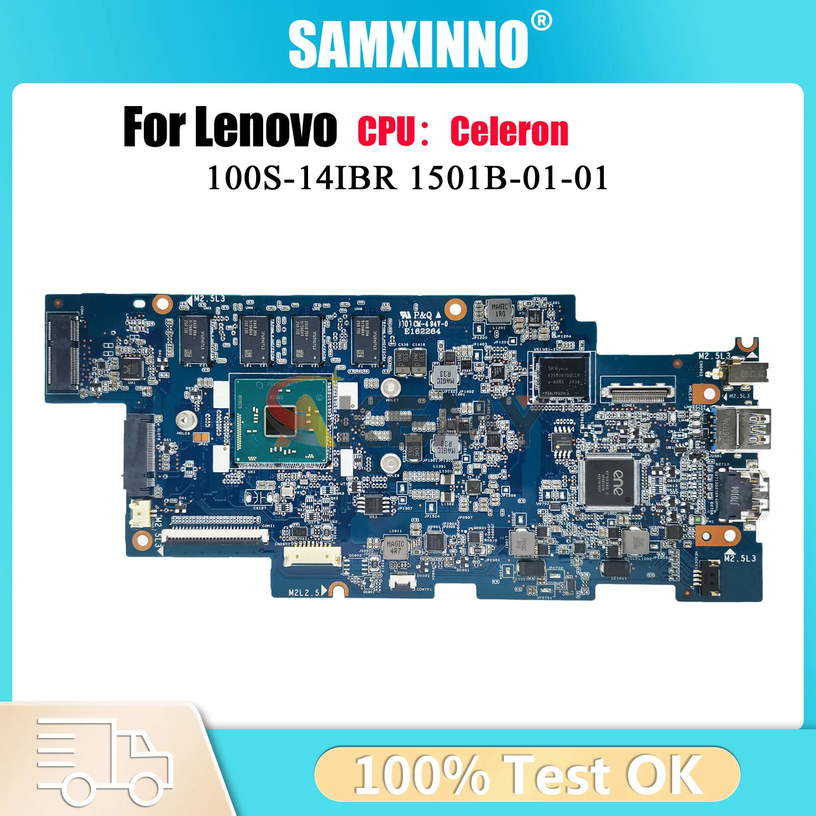 

Материнская плата для ноутбука 100S-14IBR для Lenovo Ideapad 100S-14IBR с процессором 2 ГБ 4 ГБ ОЗУ N3050 N3060, 100% полностью протестирована
