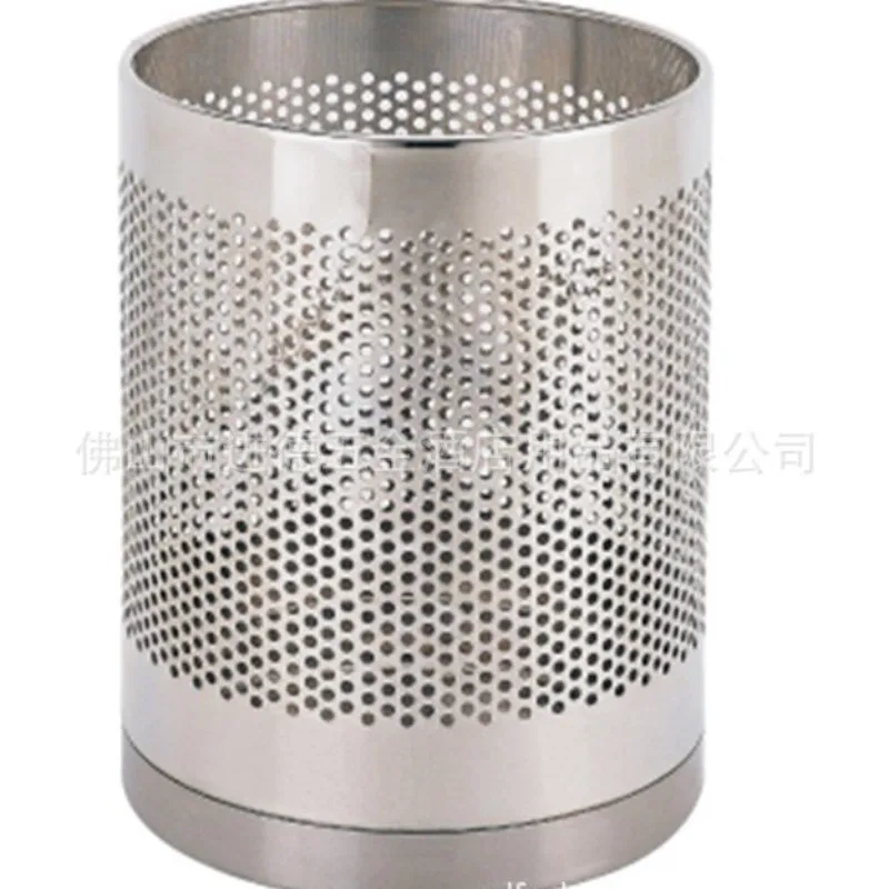 Special offer single-layer guest room bucket, hotel trash bin, black paint, stainless steel oval barrel, guest room flame-retard