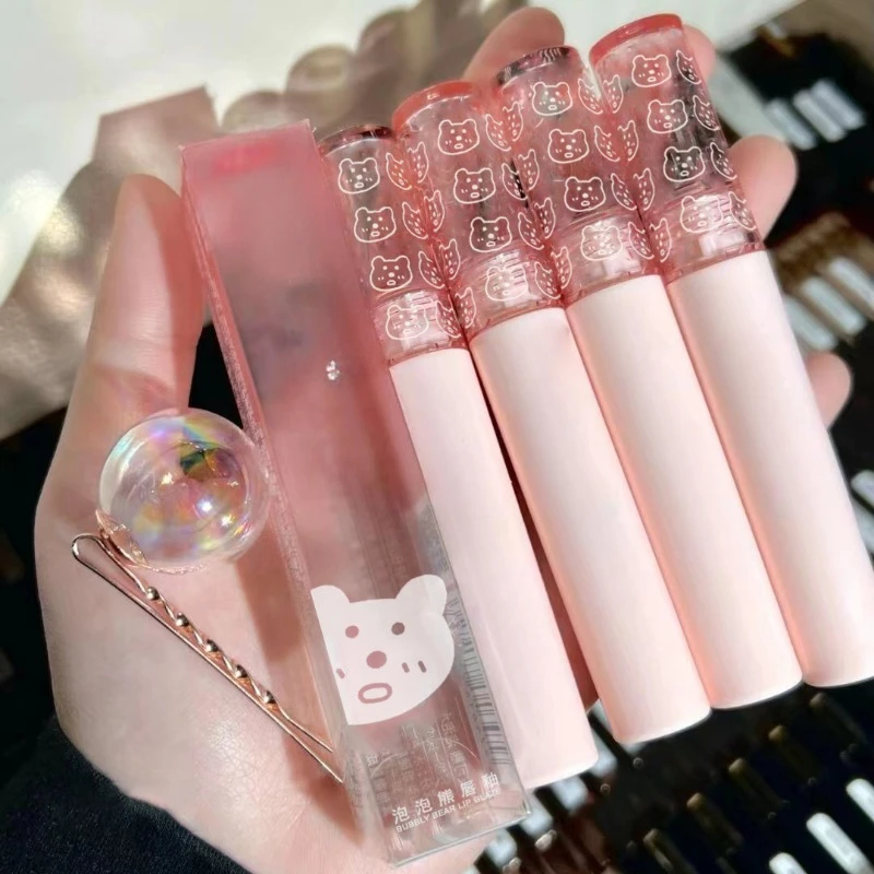 Brillant À Lèvres Transparent Rose Cerise Brillant À Lèvres Verre Huile Liquide Étanche Couleur Marron Teinte Liquid Lipstick