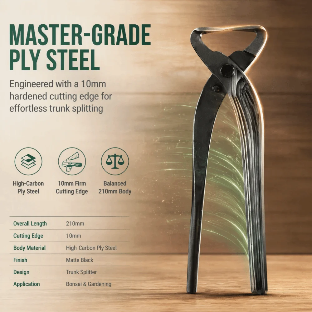 Practical Ply Steel Bonsai Trunk Splitter Ergonomic Handles Black Bonsai Tool Durable Styling Cutter Garden Bonsai Projects