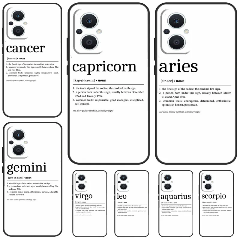 ZODIAC SIGNS HOROSCOPE ASTRONOMY Case For OPPO Find X3 Lite X2 Neo X5 X6 Pro OPPO Reno 10 Pro 8T 5Z 4Z 4 5 6 7 8 Lite Cover