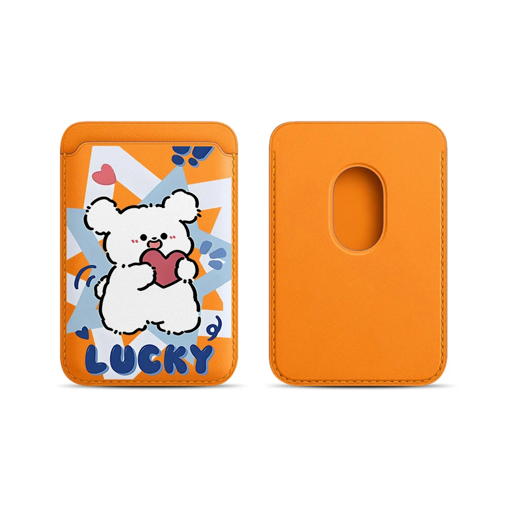 Lucky Puppy Leder-Kartenetui Handyhülle Kartenhalter für Magnetische Hülle Geeignet für alle iPhone Magsafe Karten-Handy-Rückseiten-Taschen – Detail 13