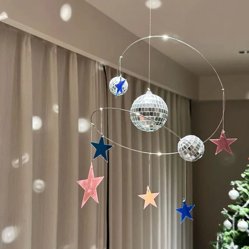 

Stars Night Sky Sunshine Reflective Catcher Planet Handmade Balance DIY Pendant Material Pendant Gift Disco