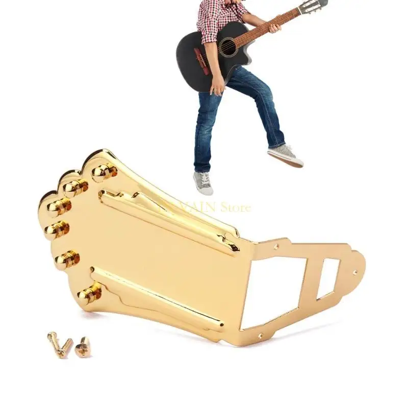 M5TC Guitar Metal Trapeze Tailpiece com parafusos montagem para guitarras elétricas Archtop