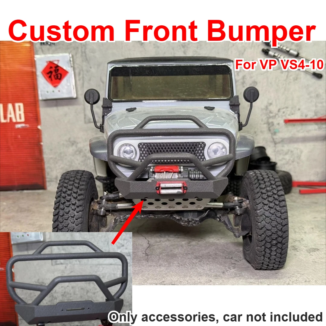 For 1/10 VP VS4-10 RC Crawler Vehicle Competitive Full Wrap Front Bumper Custom Model Number Decorative Styling Upgrade Parts