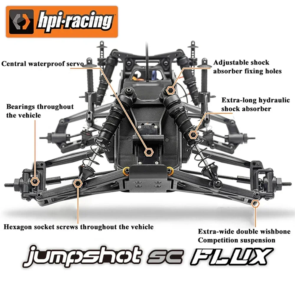 

HPI Jumpshot SC FLUX 160268 Brushless RWD 1/10 RC Electric Remote Control Model Car Truck Buggy Adult Children's Toys