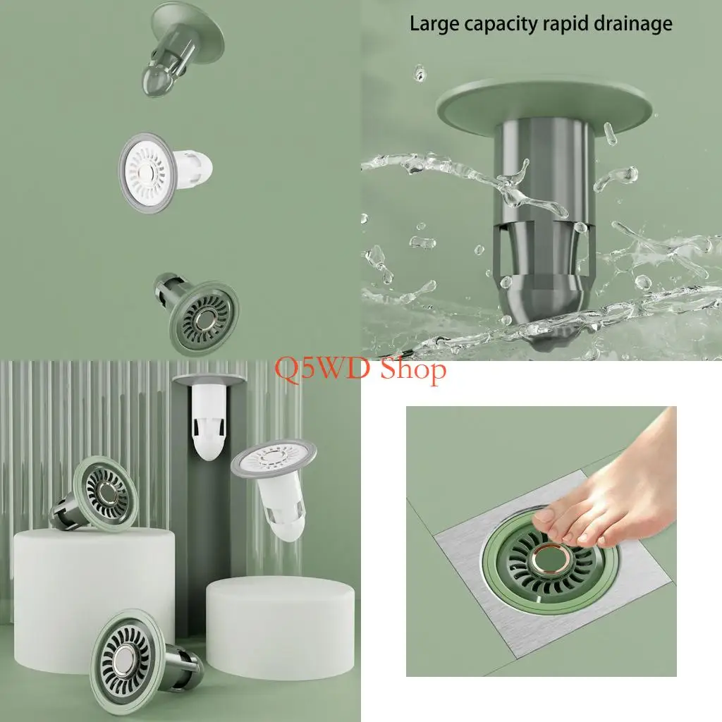 

Q5WD Дезодорант для сливного отверстия в полу, пробка для слива душа, защита от насекомых, ловушка для волос с защитой от запаха