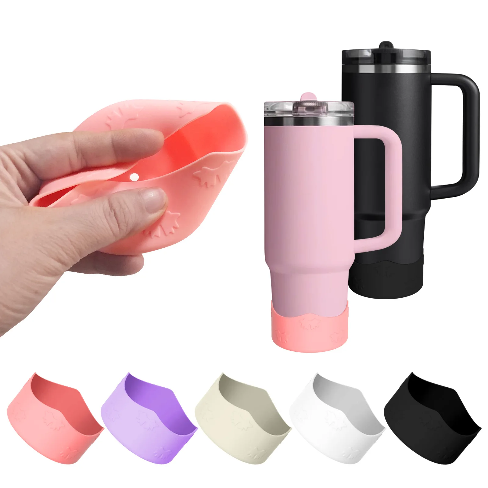 Silicone Water Bottle Boot Anti-Slip Bottom Cover for Stanley Tumbler Owala Water Cup Protector Sleeve 2.95 in Cup Accessories