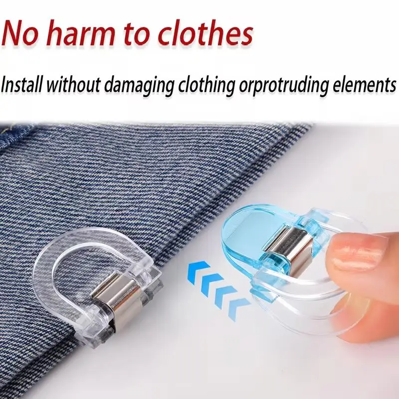4pcs Seamless Invisible Shorts Hem Clips Adjustable Non-Slip Hem Clips Plastic Clip for Jeans Wide-Leg Pants Fabric Cutting