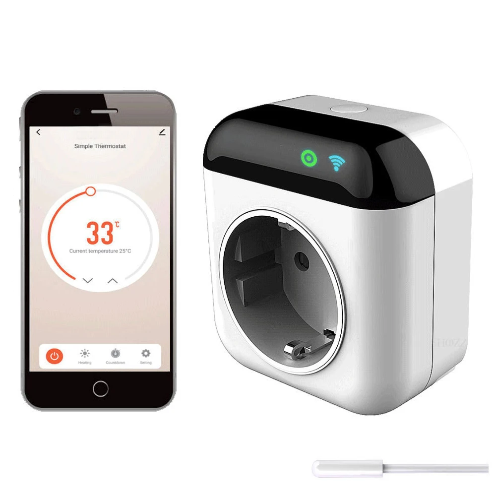 Temperature Controller Programmable WiFi Smart Thermostat Plug Outlet Smart Home Thermoregulator Socket Alexa Google Home