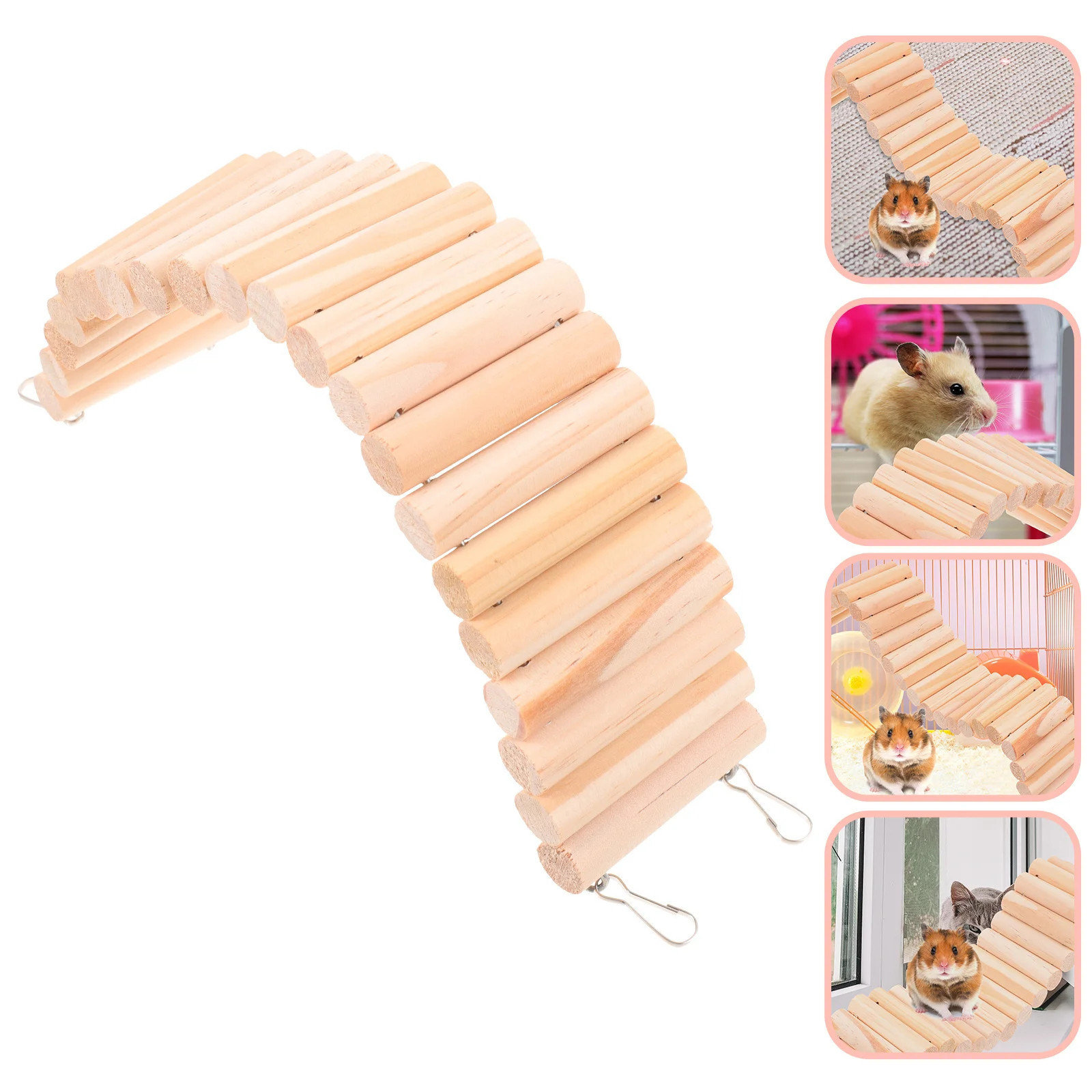 

Wood Ladder For Hamster Rat Chinchilla Small Pets Climbing Training Biting Activity Cage Accessory Plaything