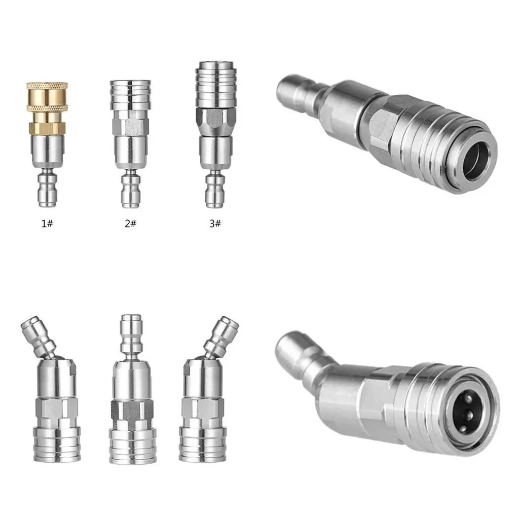 

652F Universal 1/4Inch Locking Quick Coupler Adapter Effortless Connection & 360°Rotations for High Pressure Cleaners