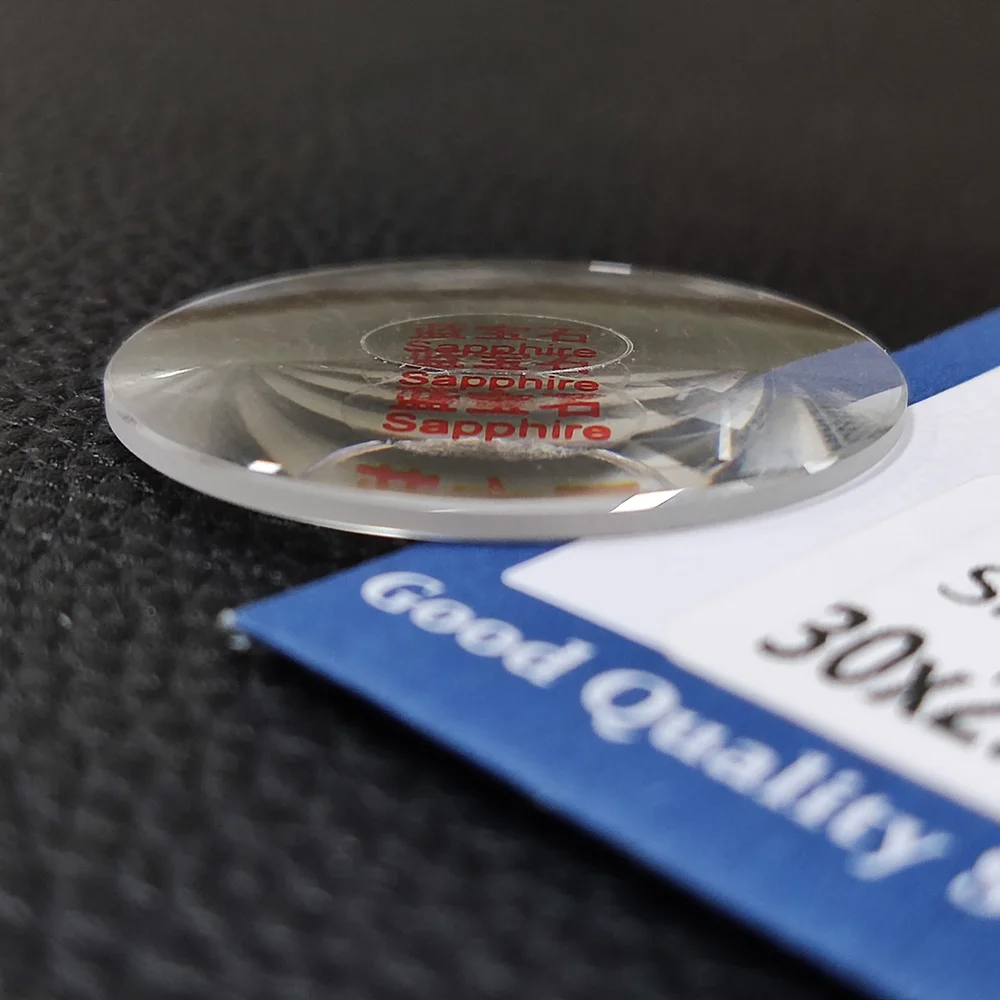 1-2.3mm Edge Thick Single Domed 24-40.5mm Sapphire Watch Crystal Clear Magnifying Round Convex Glass for Watchmakers